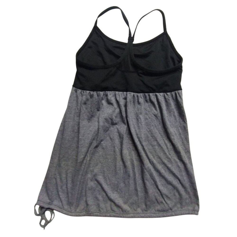 Rhonda Shear Women's Medium Black & Gray Color Block Spaghetti Strap Babydoll To
